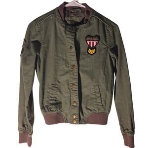 Bethany Mota Army Green Bomber Jacket - Women's XS